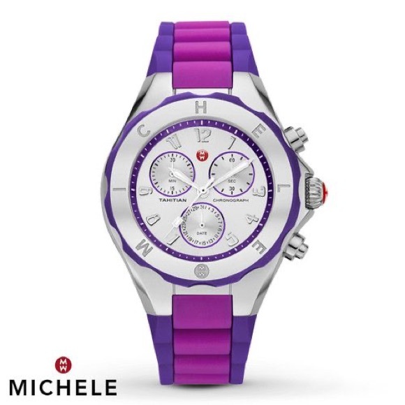 Michele Accessories - Michele Purple & Pink Jelly Tahitian Bean Watch